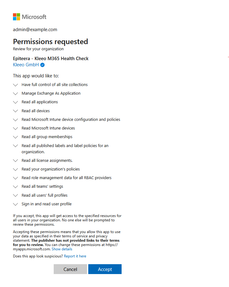 Entra ID Admin Consent Page
