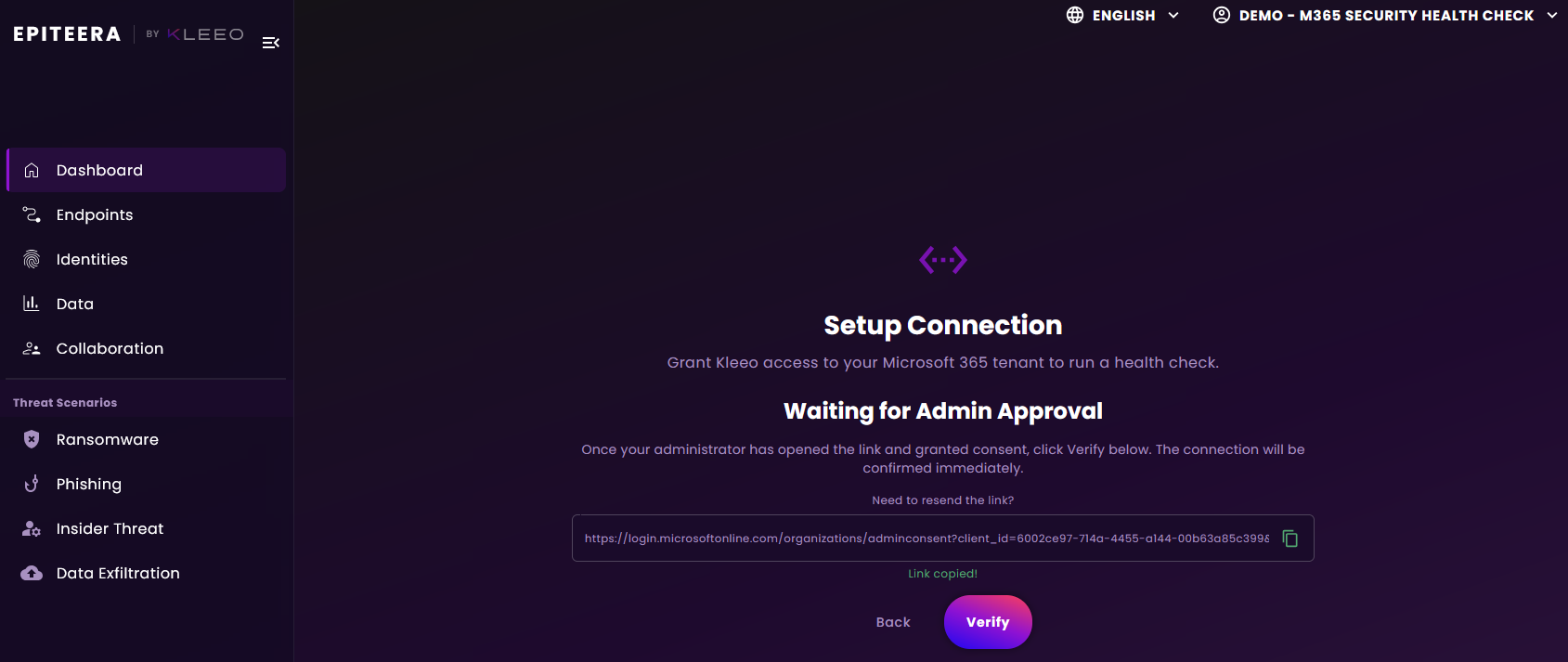 Setup Connection Modal Waiting
